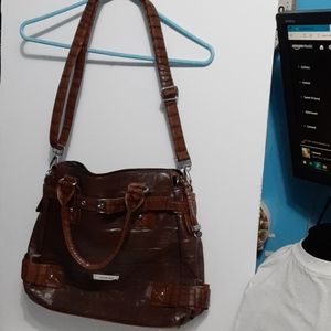 Nicole Lee brown leather shoulder bag